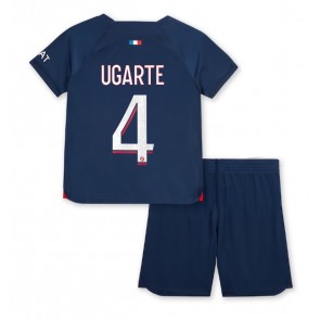 Paris Saint-Germain Manuel Ugarte #4 Domaci Dres za Dječji 2023-24 Kratak Rukavima (+ kratke hlače)